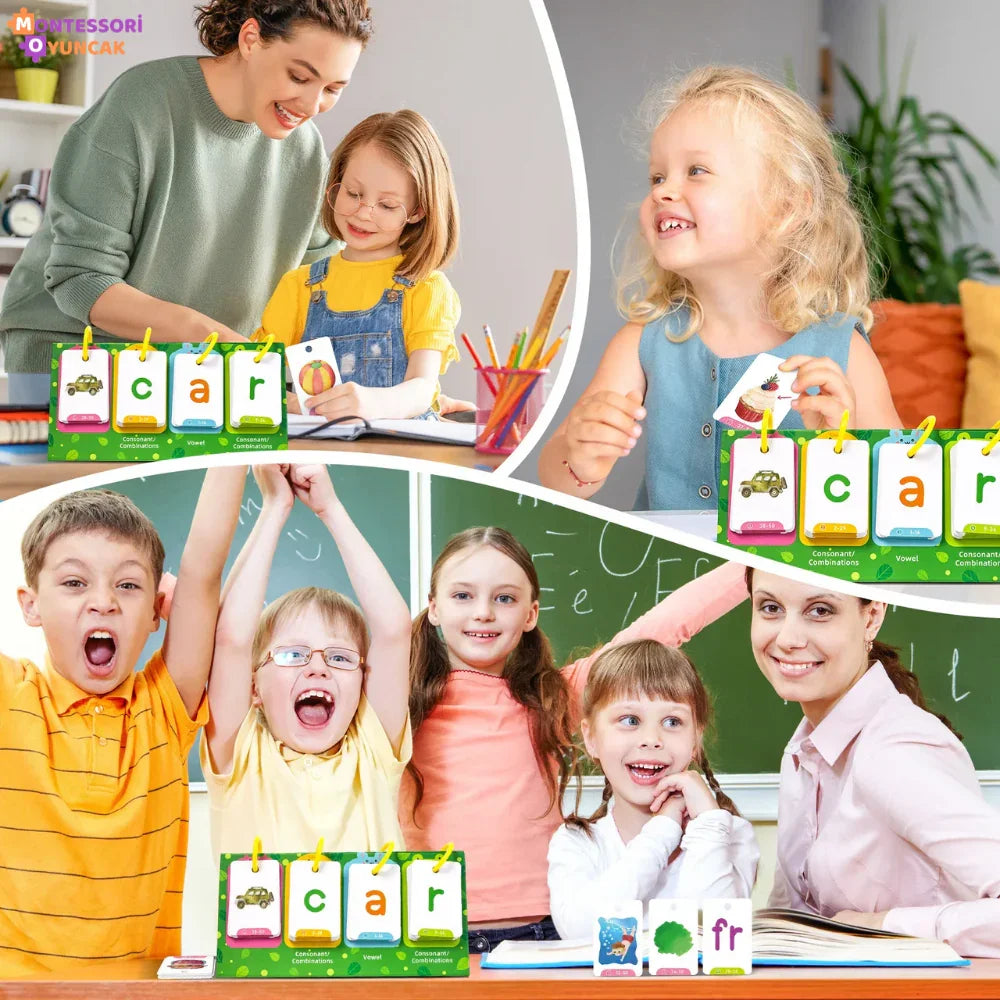 Montessori İngilizce Kelime Öğrenme Seti 500 Kart Renkli Aktiviteler - MAKKA