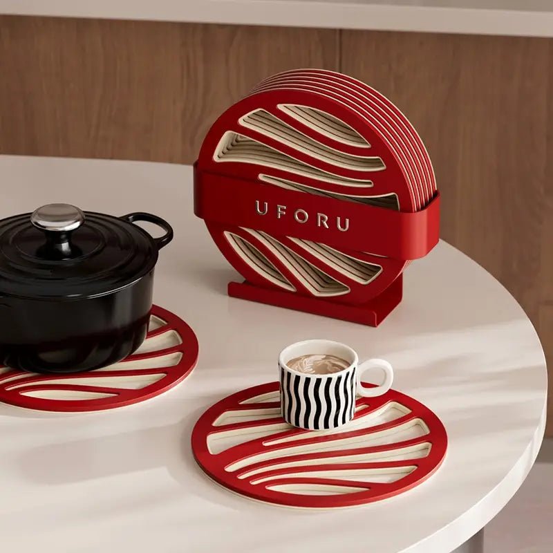 6'lı Çift Katman Silikon Kaymaz Tencere Altlığı Isıya Dayanıklı - MAKKA