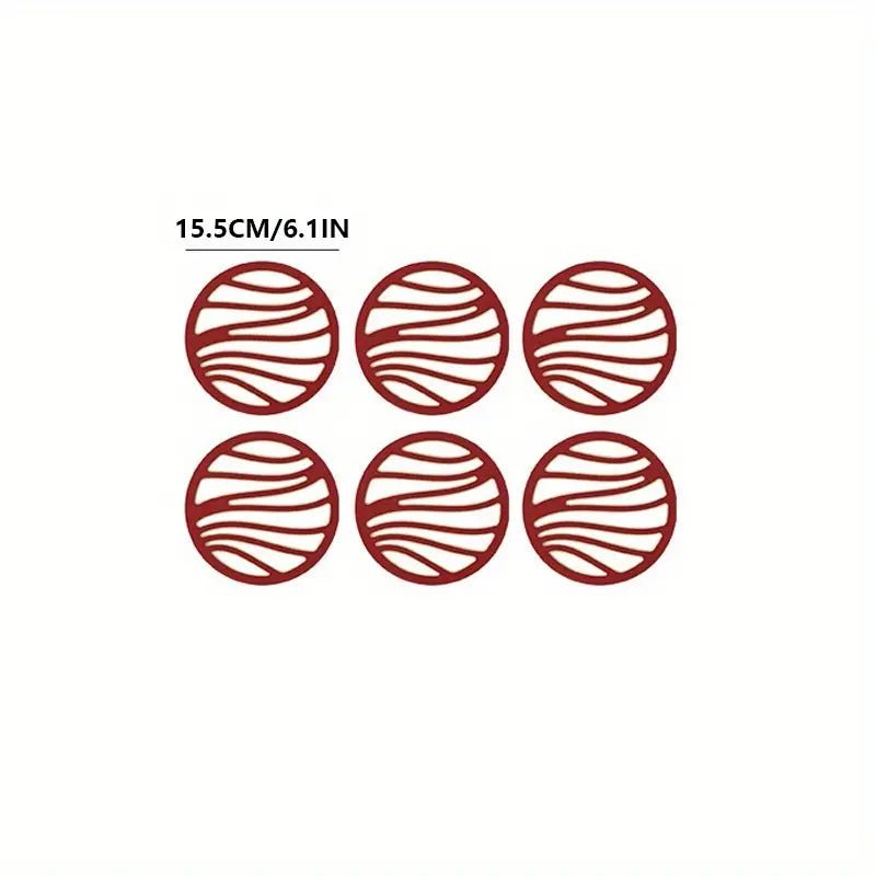 6'lı Çift Katman Silikon Kaymaz Tencere Altlığı Isıya Dayanıklı - MAKKA