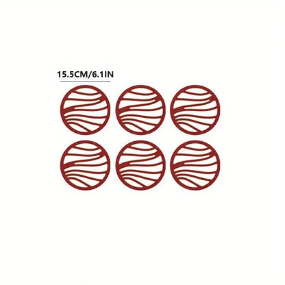 6'lı Çift Katman Silikon Kaymaz Tencere Altlığı Isıya Dayanıklı - MAKKA