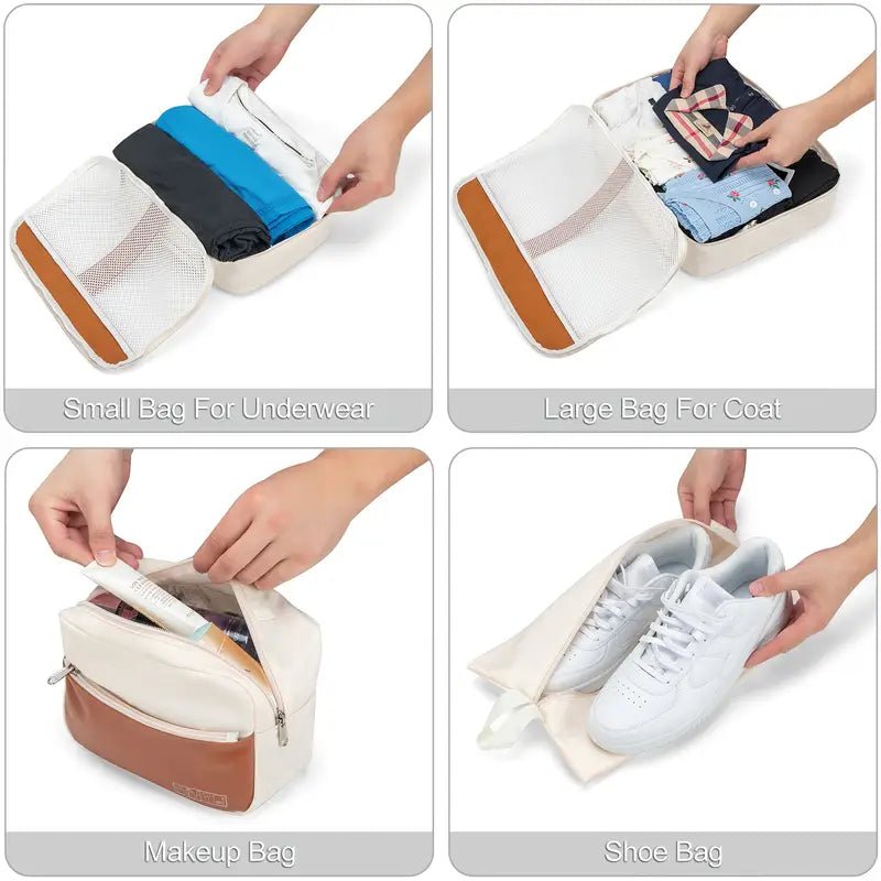 6'lı Lüks Seyahat Paketleme Çantası Seti Yer Tasarruflu Sıkıştırmalı - MAKKA