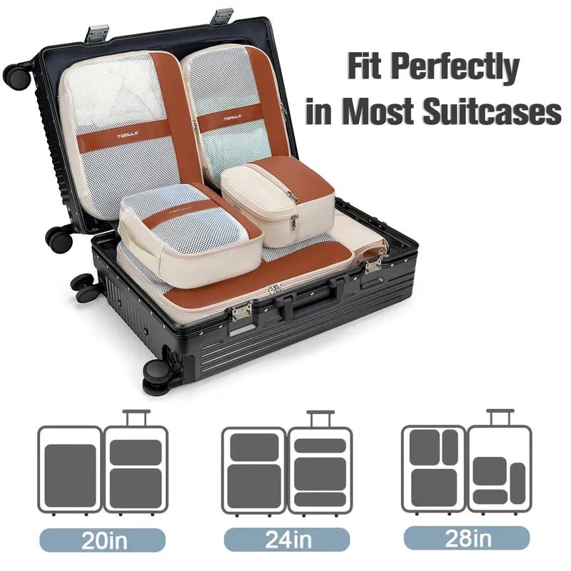 6'lı Lüks Seyahat Paketleme Çantası Seti Yer Tasarruflu Sıkıştırmalı - MAKKA