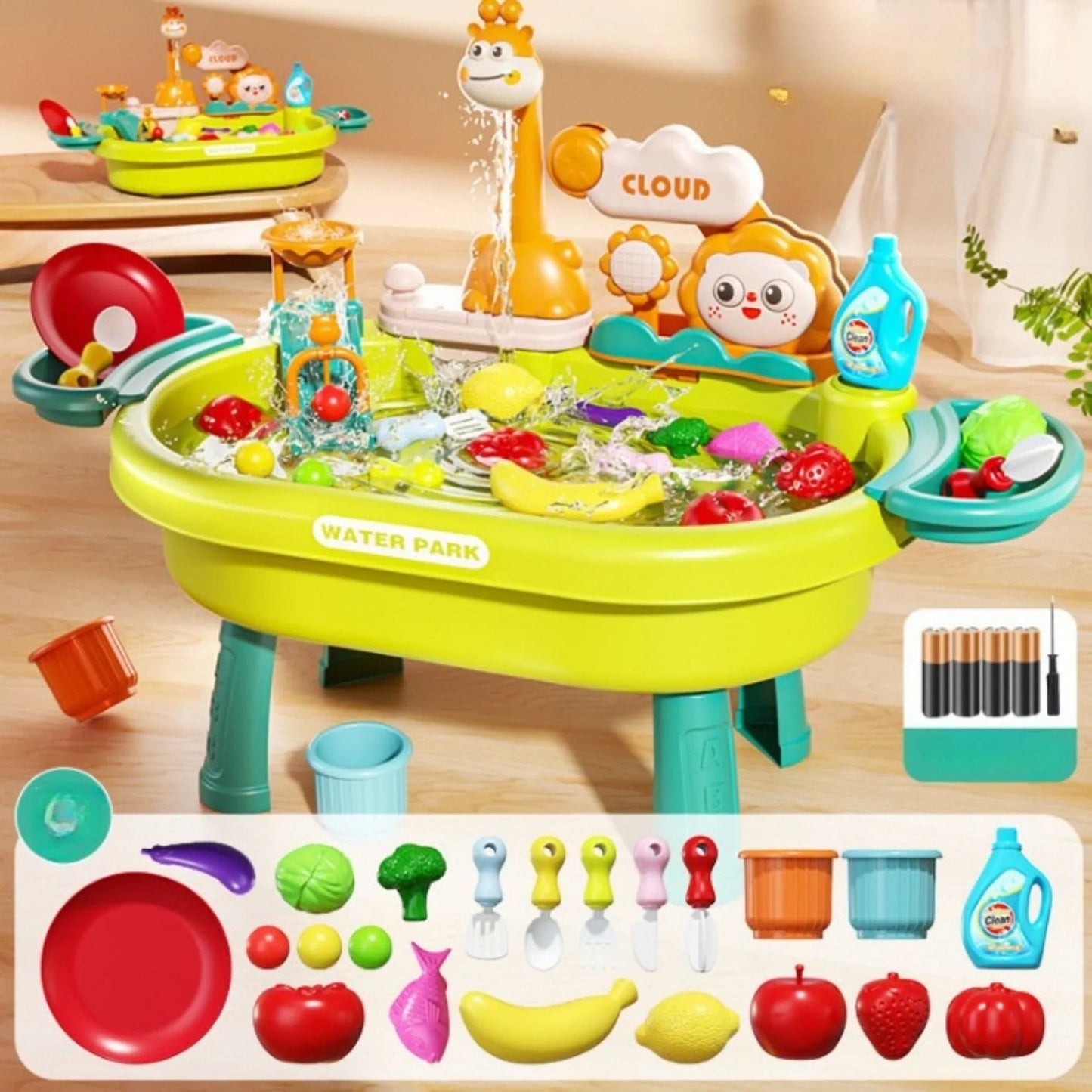 7 Litre Döngülü Su Oyun Masası ve Aksesuarlı Mutfak Seti - MAKKA