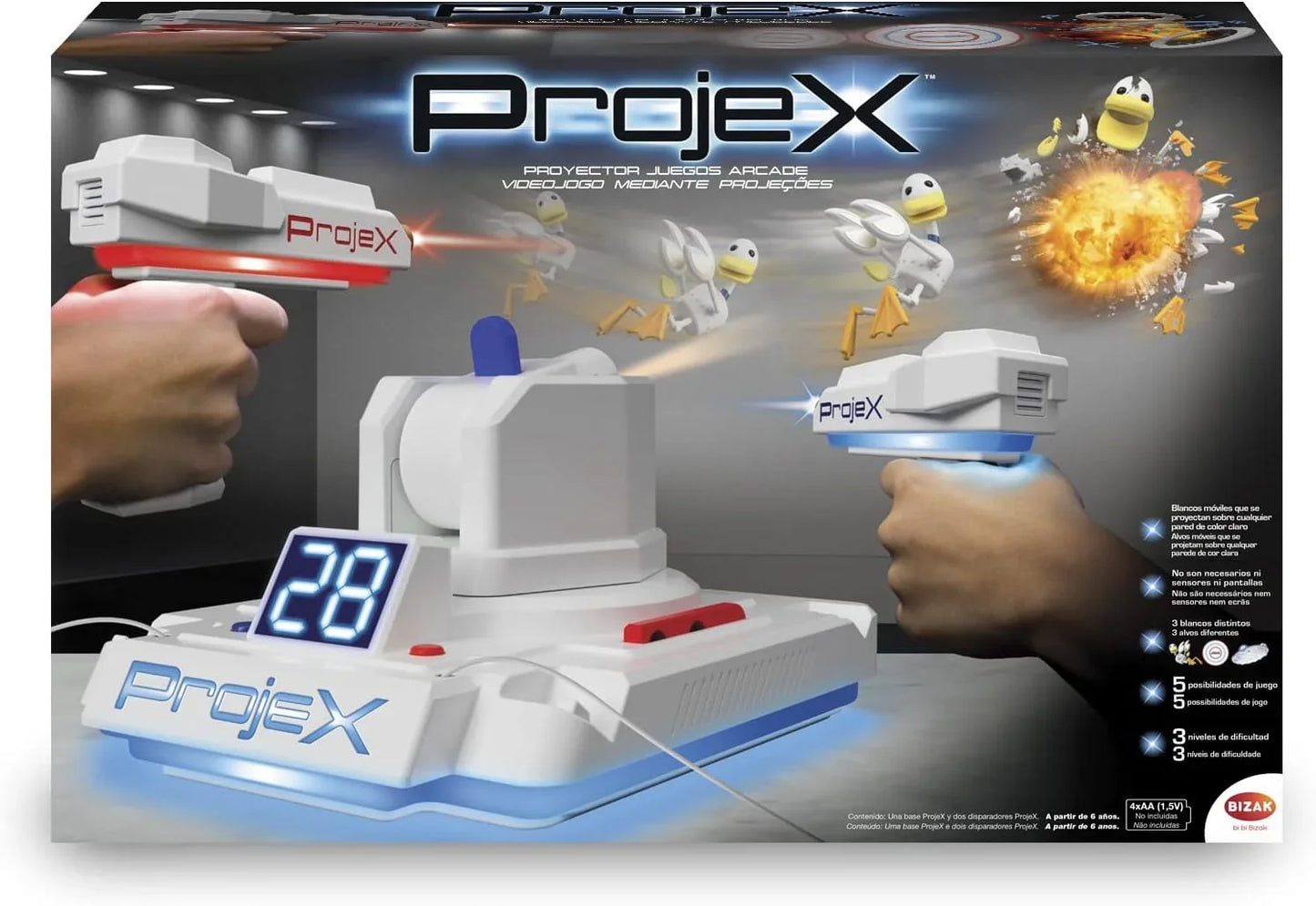 Projex Oyun Projektörü: Duvara Yansıyan 5 Oyunlu Arcade Seti