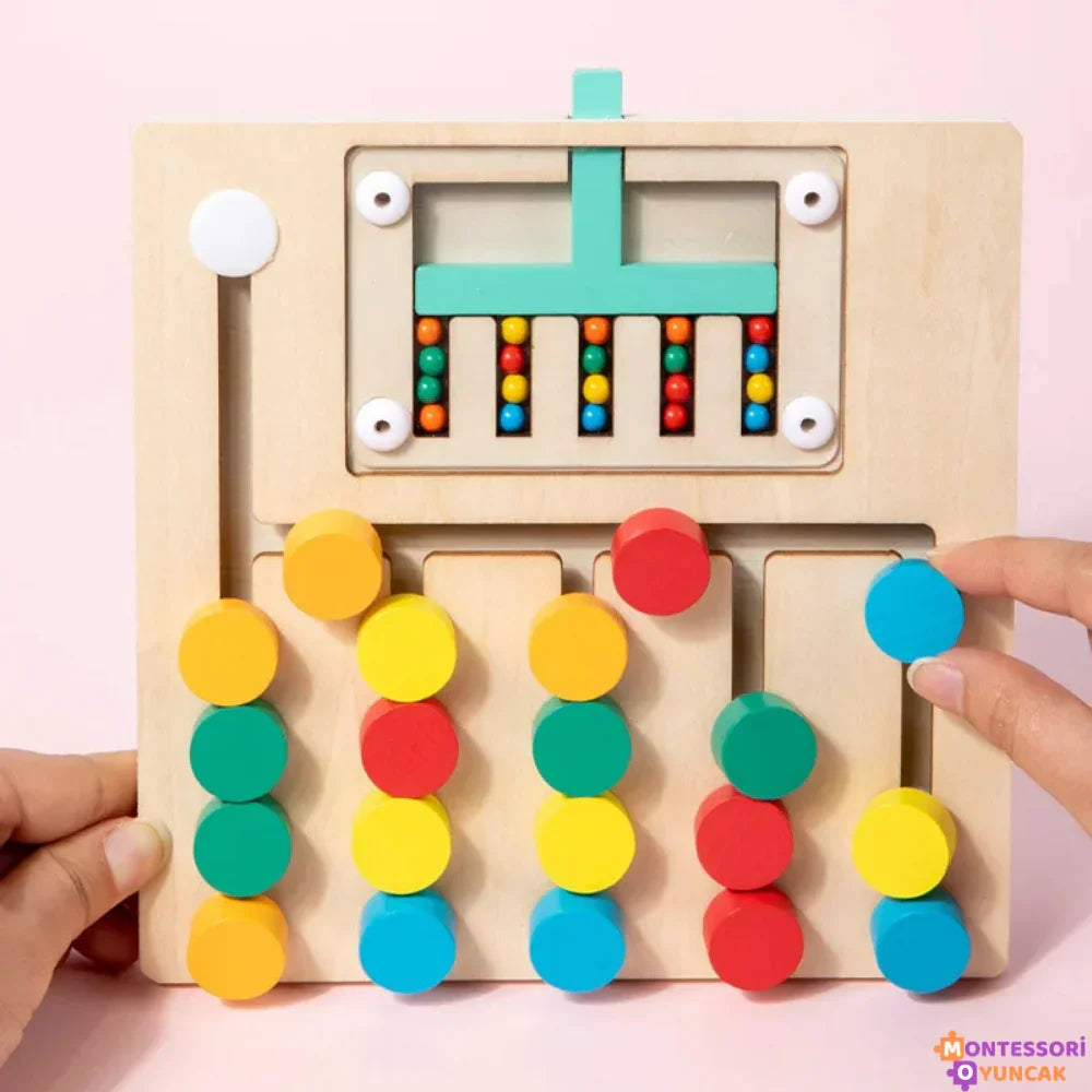 Montessori Top Eşleştirme Oyunu Ahşap Motor Beceri Eğitici Set - MAKKA
