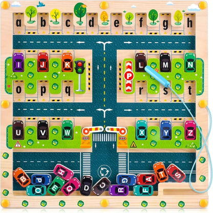 Montessori Ahşap Alfabe Park Labirenti - İnce Motor ve Harf Eğitimi - MAKKA
