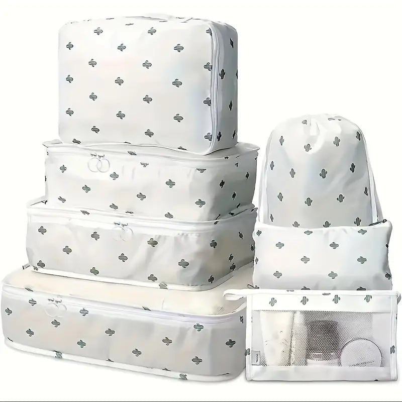 8 Parçalı Seyahat Organizatör Seti Dijital Tuvalet ve Kozmetik Çantaları - MAKKA