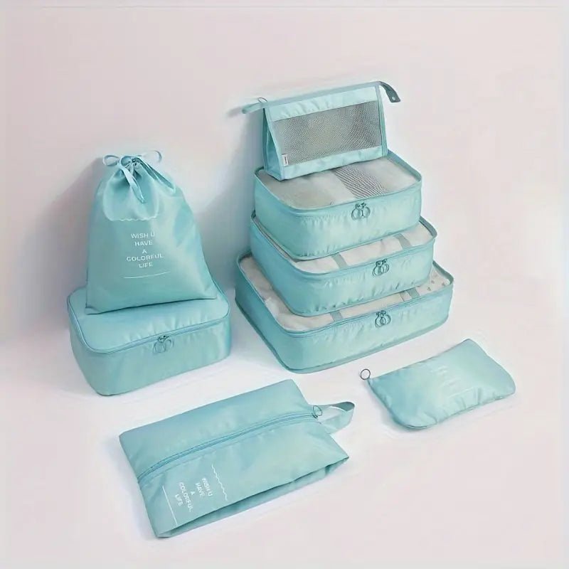 8 Parçalı Seyahat Organizatör Seti Dijital Tuvalet ve Kozmetik Çantaları - MAKKA