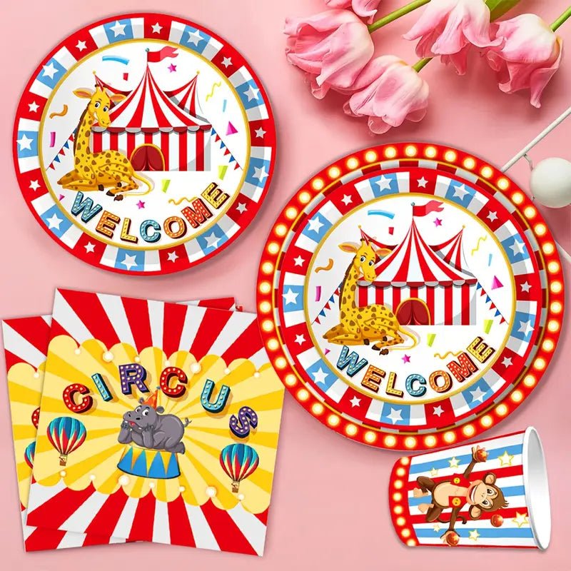 80 Parça Sirk Temalı Parti Sofra Takımı 20 Tabak - MAKKA