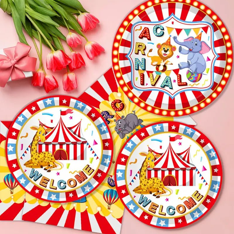 80 Parça Sirk Temalı Parti Sofra Takımı 20 Tabak - MAKKA