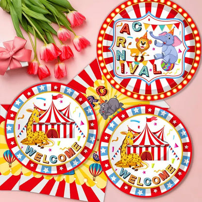 80 Parça Sirk Temalı Parti Sofra Takımı 20 Tabak - MAKKA