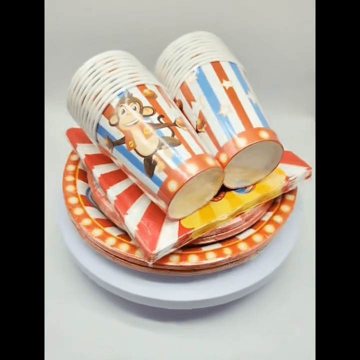 80 Parça Sirk Temalı Parti Sofra Takımı 20 Tabak - MAKKA