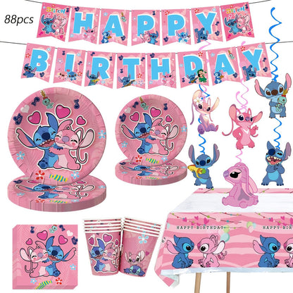 88 Parça Doğum Günü Parti Seti Afiş Tabak Peçete Süslemeleri - MAKKA