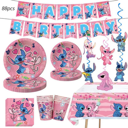 88 Parça Doğum Günü Parti Seti Afiş Tabak Peçete Süslemeleri - MAKKA