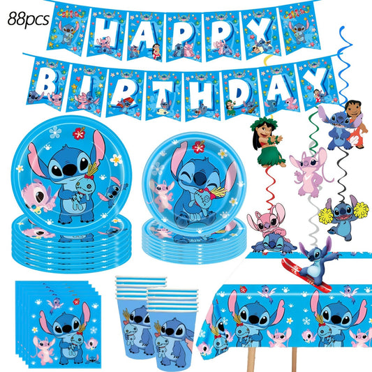 88 Parça Doğum Günü Parti Seti Kağıt Tabak Bardak Peçete - MAKKA