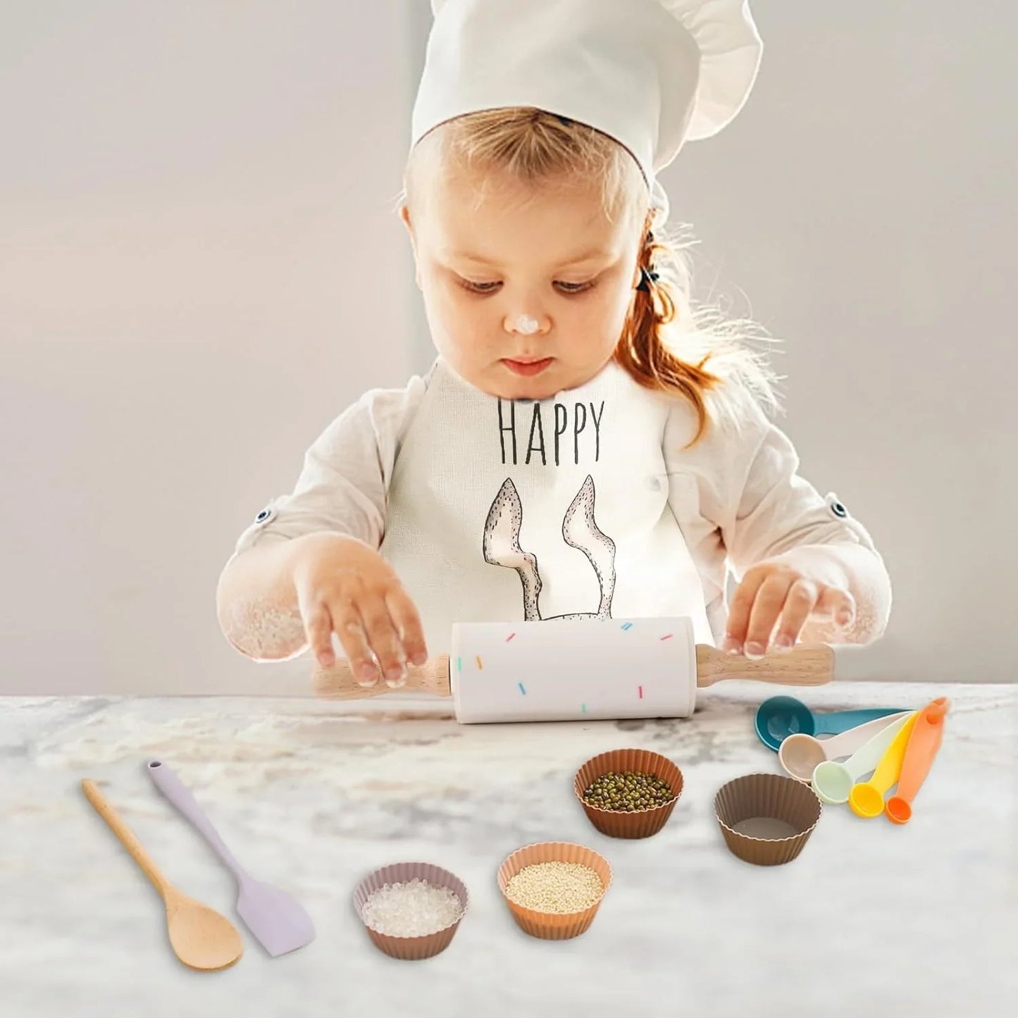 Montessori Tavşan Temalı Ahşap Mutfak Seti Çocuk Eğitici Oyuncak - MAKKA