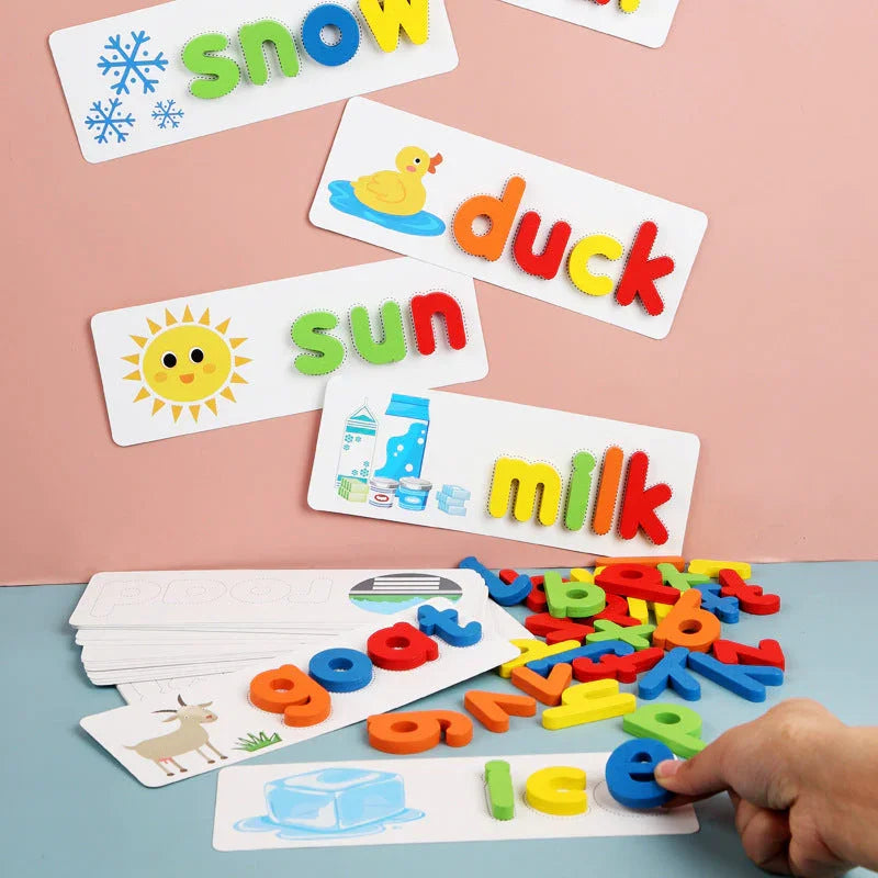 Montessori İngilizce Heceleme Oyunu - Harf Kartları, Sesli, Eğitici Set - MAKKA