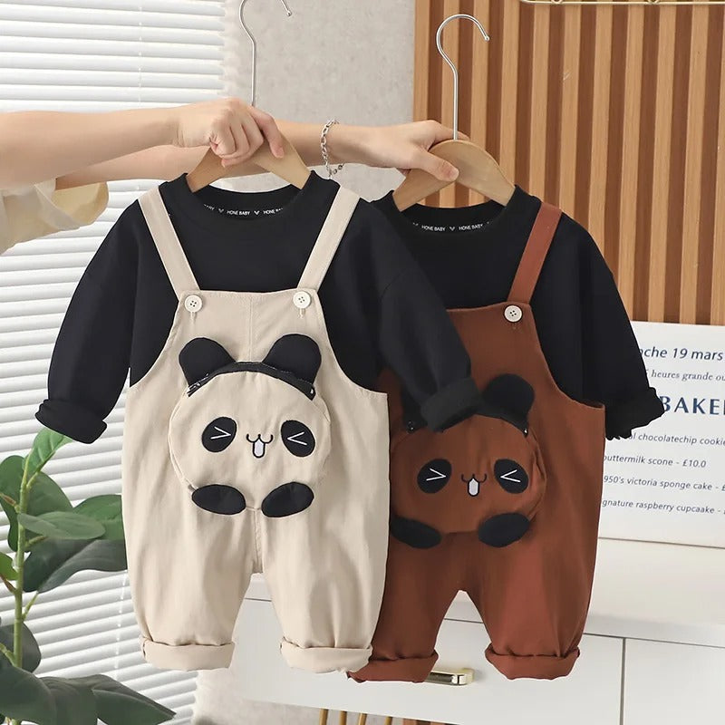 Unisex Sevimli Panda Bebek Tulum Pamuklu Çıtçıtlı Konforlu Tasarım