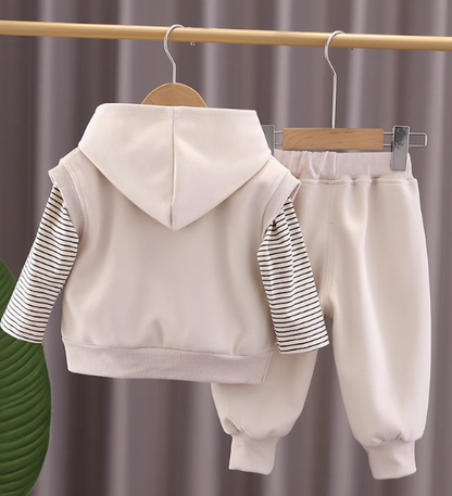 3 Parçalı Unisex Çocuk Takımı Sweet Yelek Tulum Pantolon