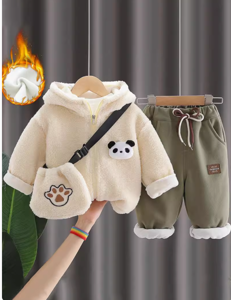 Çanta Dahil Ayıcık Desenli Unisex Çocuk Takımı 1-5 Yaş