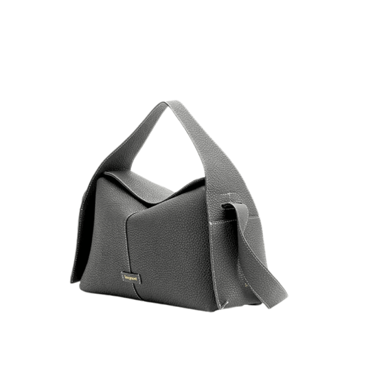 Tam Damarlı Deri Drippa Roof Bag Şık Yapısal Omuz Çantası