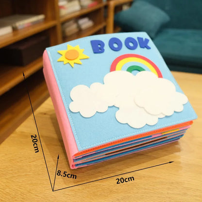 Montessori Eğitici Keçe Kitabı 10 Sayfa Yumuşak Dokulu - MAKKA