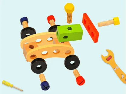 Doğal Ahşap Montessori Alet Kutusu 12 Parça Eğitici Set - MAKKA