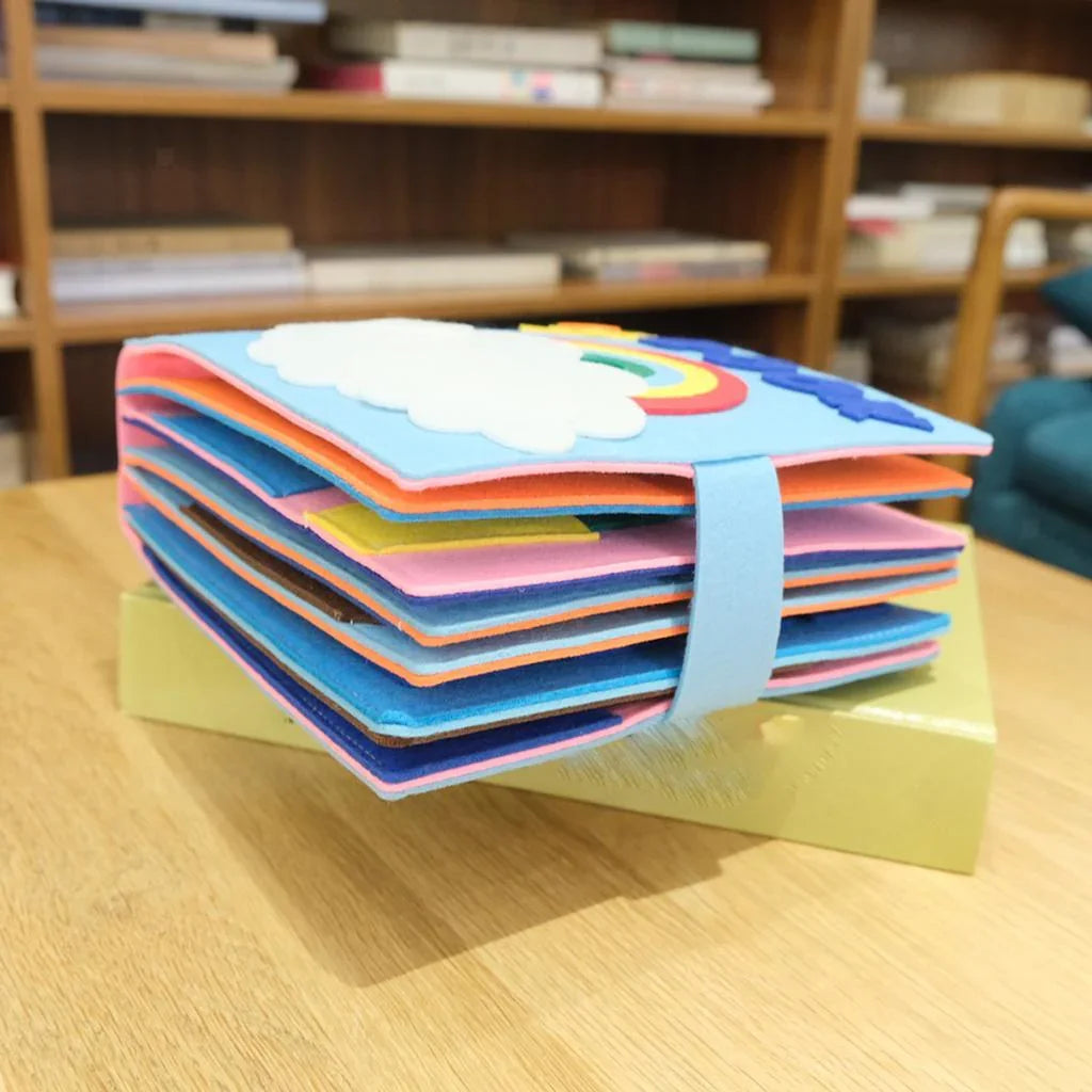 Montessori Eğitici Keçe Kitabı 10 Sayfa Yumuşak Dokulu - MAKKA