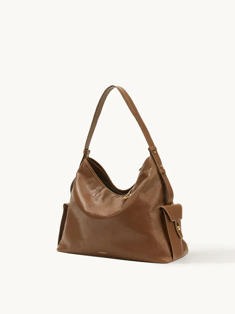 Büyük Siena Hobo Vintage Süet Omuz Çantası Ayarlanabilir Askılı