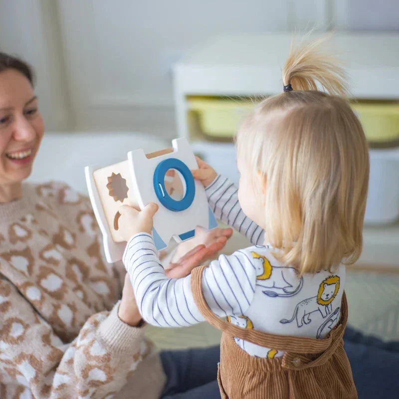 Montessori Ahşap Roket Eğitici Oyuncak - Motor Beceri ve Sayma - MAKKA