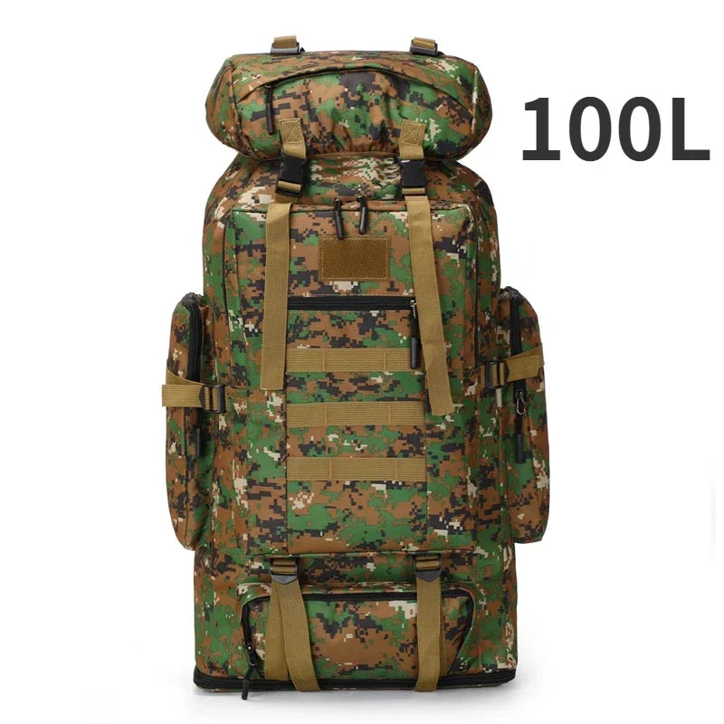 80/100L Dağcı Taktik Sırt Çantası Kamuflaj Çok Bölmeli Dayanıklı - MAKKA