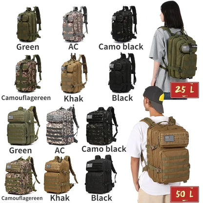 25L ve 50L Kamuflaj Taktik MOLLE Sırt Çantası Çok Bölmeli - MAKKA