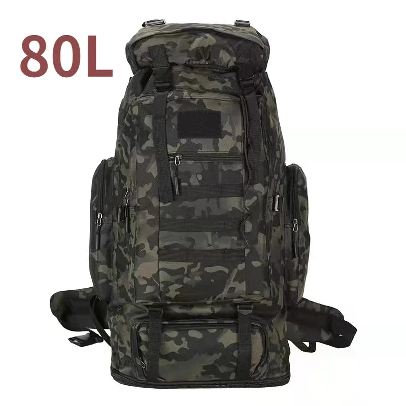 80/100L Dağcı Taktik Sırt Çantası Kamuflaj Çok Bölmeli Dayanıklı - MAKKA