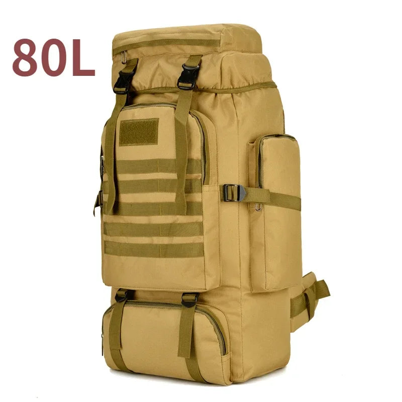 80/100L Dağcı Taktik Sırt Çantası Kamuflaj Çok Bölmeli Dayanıklı - MAKKA
