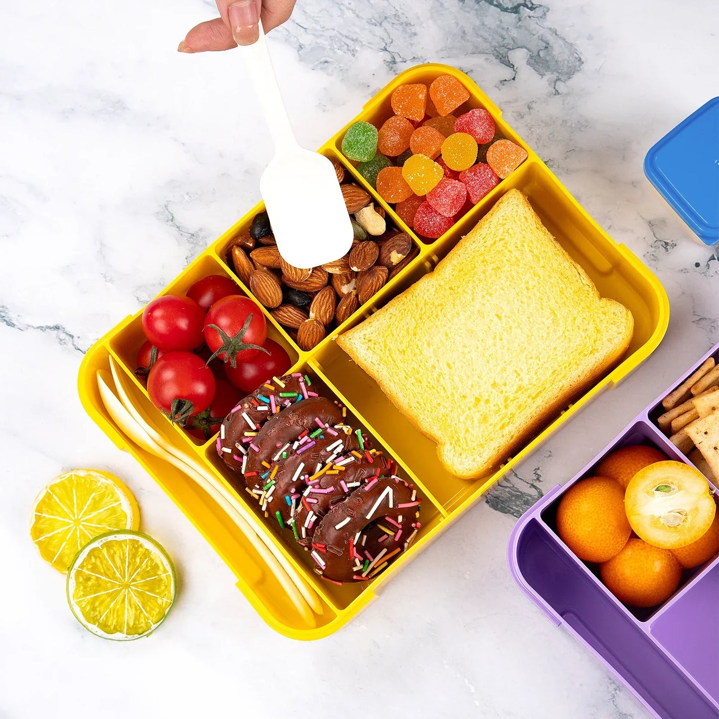 1330ml 5 Bölmeli Mikrodalga Uyumlu Sızdırmaz Beslenme Kabı - MAKKA