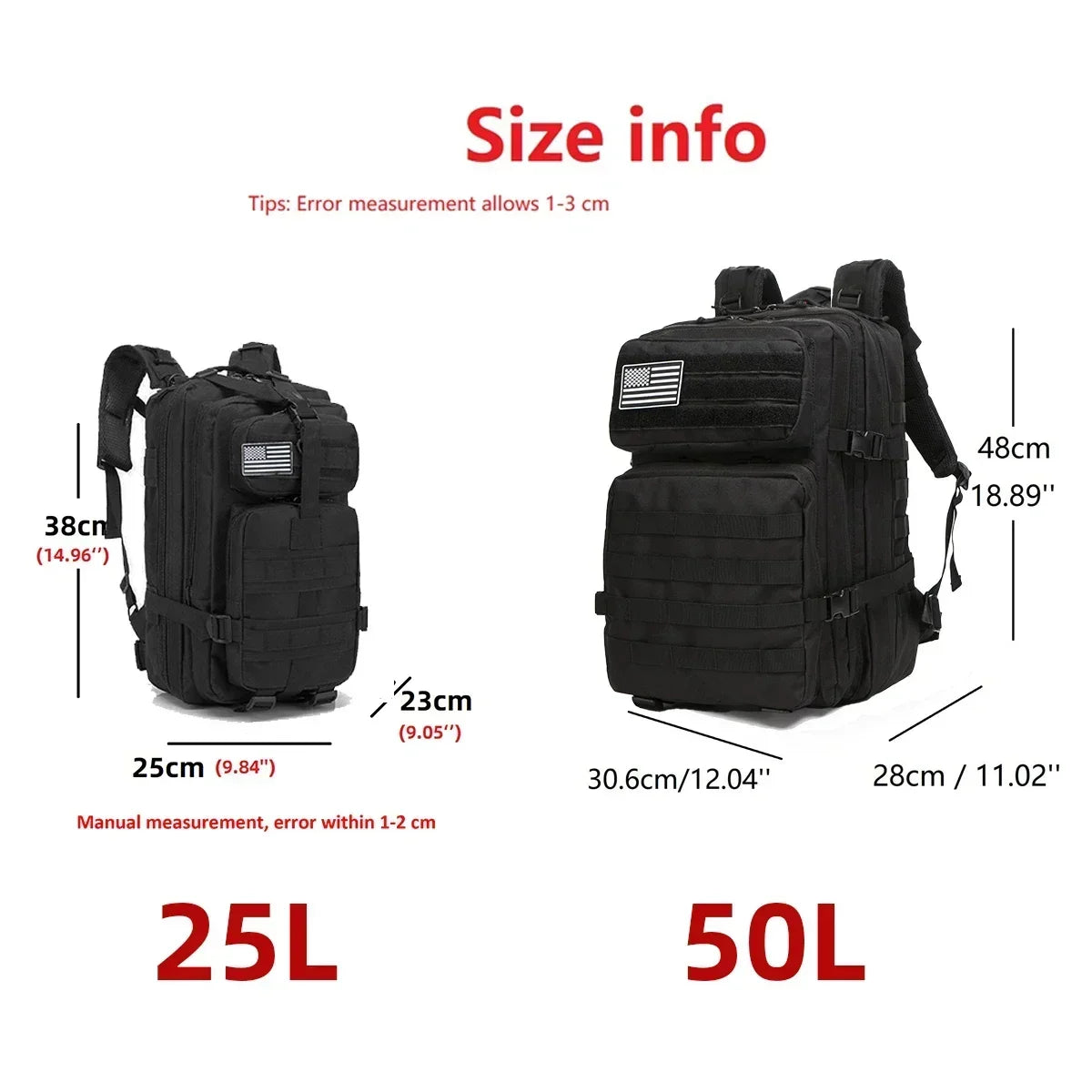 25L ve 50L Kamuflaj Taktik MOLLE Sırt Çantası Çok Bölmeli - MAKKA