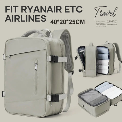 Ryanair Onaylı LK Kabin Seyahat Sırt Çantası Genişleyebilir Anti-hırsız Laptop Bölmeli Unisex - MAKKA