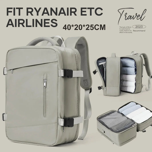 Ryanair Onaylı LK Kabin Seyahat Sırt Çantası Genişleyebilir Anti-hırsız Laptop Bölmeli Unisex - MAKKA