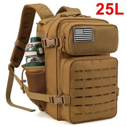 25L/45L Taktik Sırt Çantası Dayanıklı Çok Bölmeli Fermuarlı - MAKKA