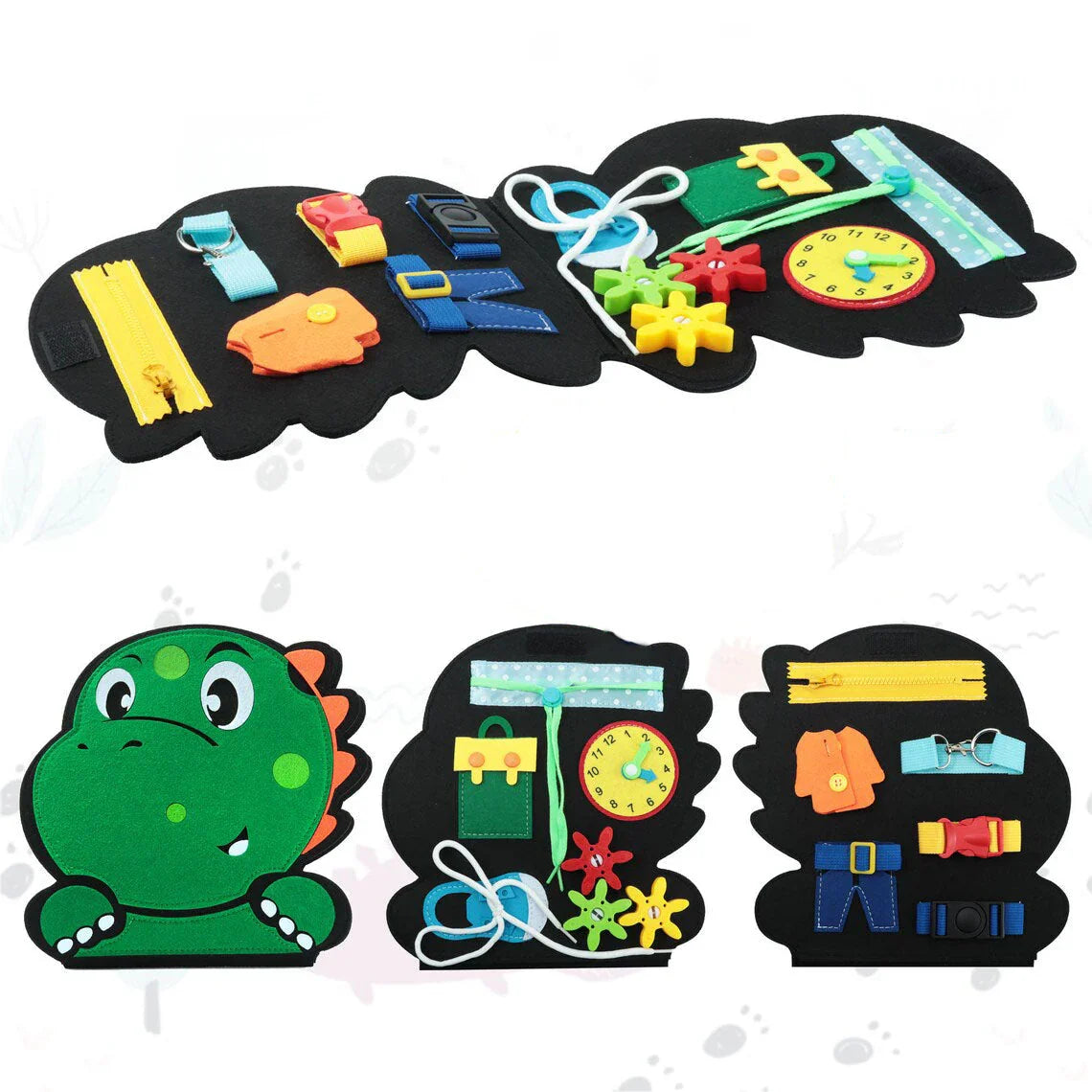 Montessori Dino Keçe Aktivite Kitabı Oyuncak Eğitici Oyun - MAKKA