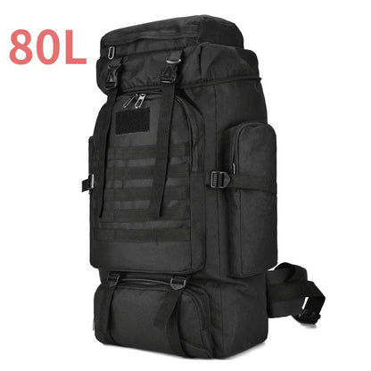 80/100L Dağcı Taktik Sırt Çantası Kamuflaj Çok Bölmeli Dayanıklı - MAKKA