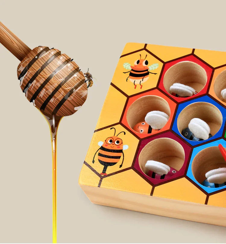 Montessori Ahşap Arı Kutusu Çocuklar İçin Eğitici Bulmaca Oyuncak - MAKKA