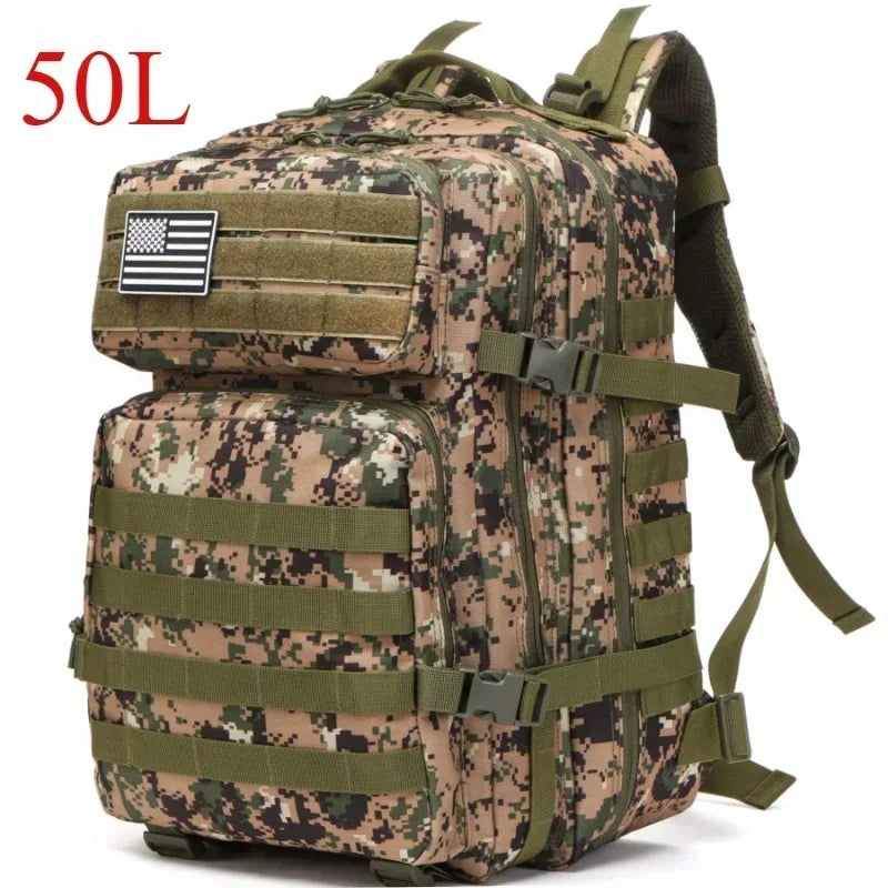 25L ve 50L Kamuflaj Taktik MOLLE Sırt Çantası Çok Bölmeli - MAKKA