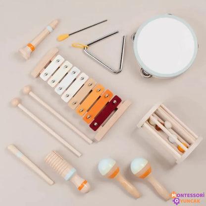 Ahşap Montessori 7 Parça Müzik ve Ritim Seti Çocuklar İçin - MAKKA