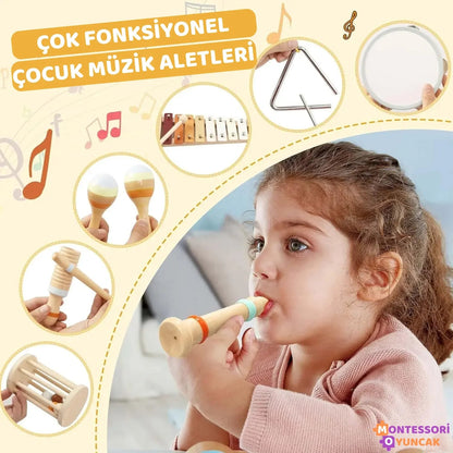 Ahşap Montessori 7 Parça Müzik ve Ritim Seti Çocuklar İçin - MAKKA