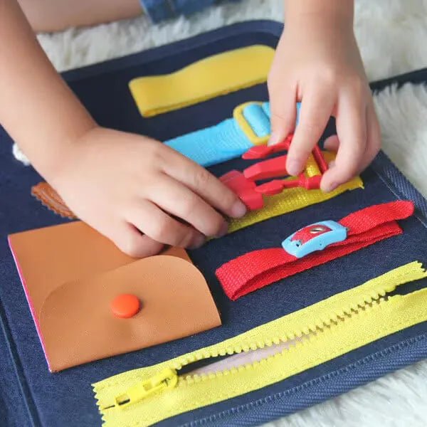 Ahşap Montessori Aktivite Panosu - İnce Motor, Duyu ve Beceri Eğitimi - MAKKA