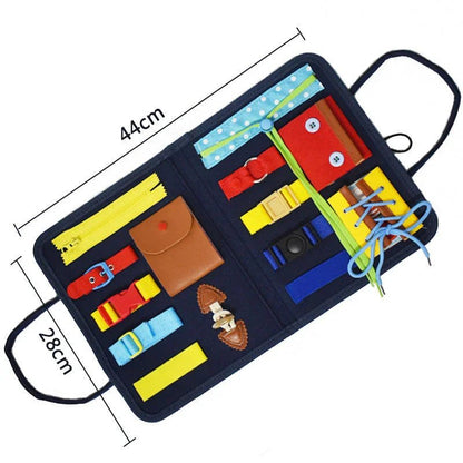 Ahşap Montessori Aktivite Panosu - İnce Motor, Duyu ve Beceri Eğitimi - MAKKA