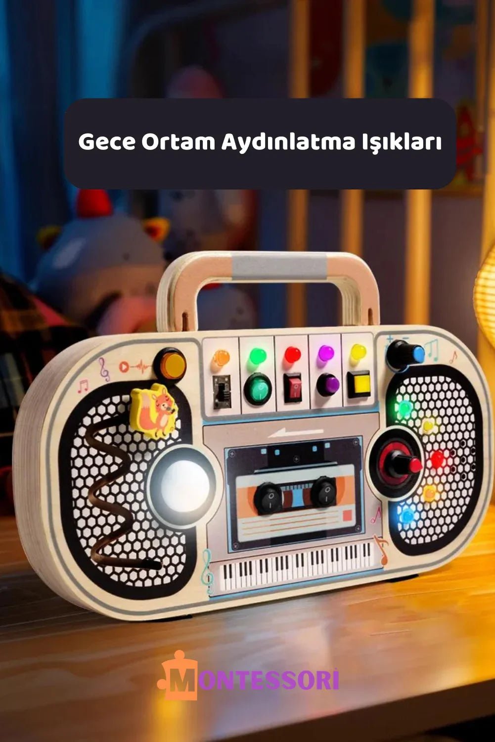 Ahşap Montessori Eğitici Müzik Kutusu Çocuklar İçin Taşınabilir Ritimli - MAKKA