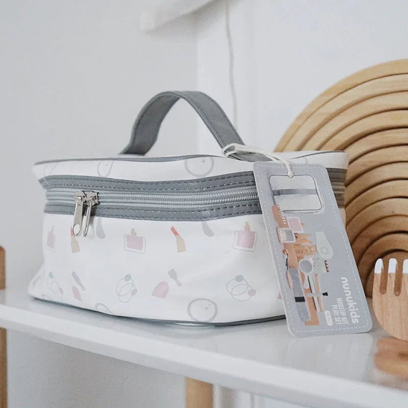 Ahşap Montessori Güzellik Seti Rol Yapma Güvenli Eğitici Taşınabilir - MAKKA