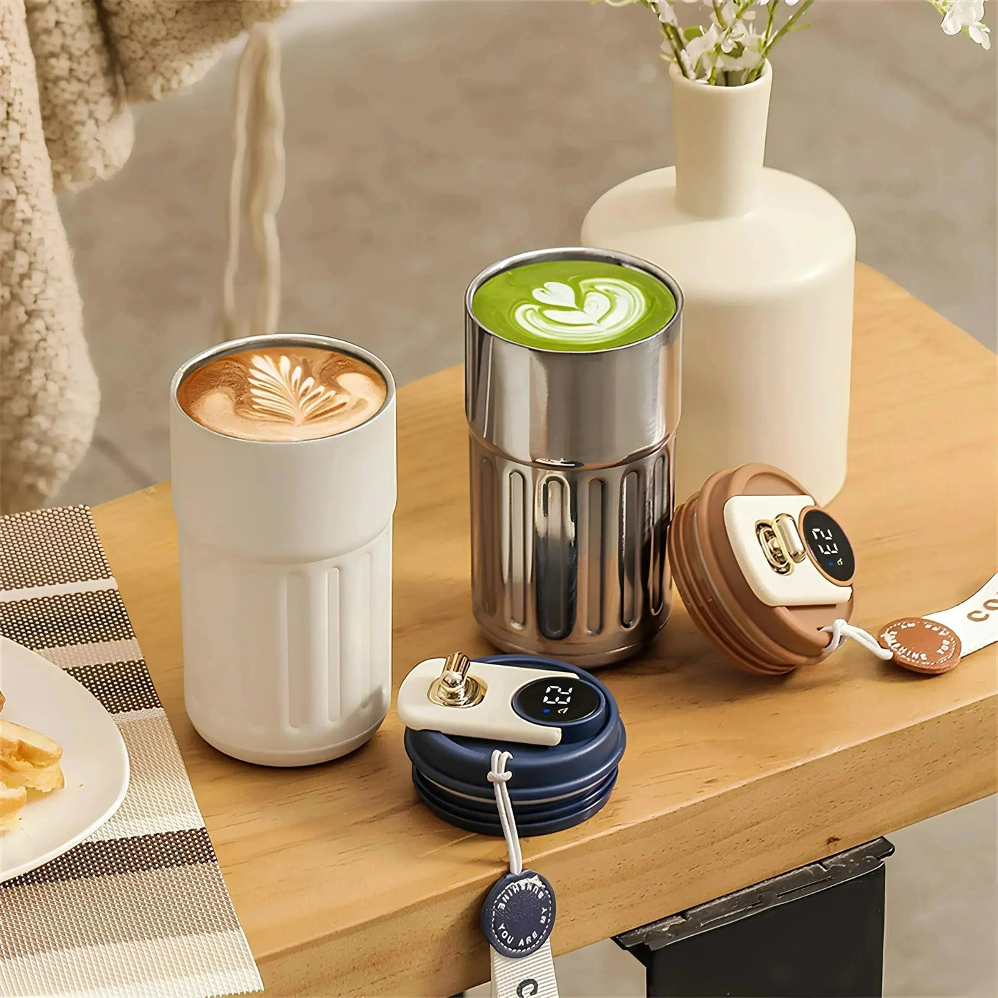 Akıllı Led Ekranlı Thermo Light Mug Termos 450ml - MAKKA